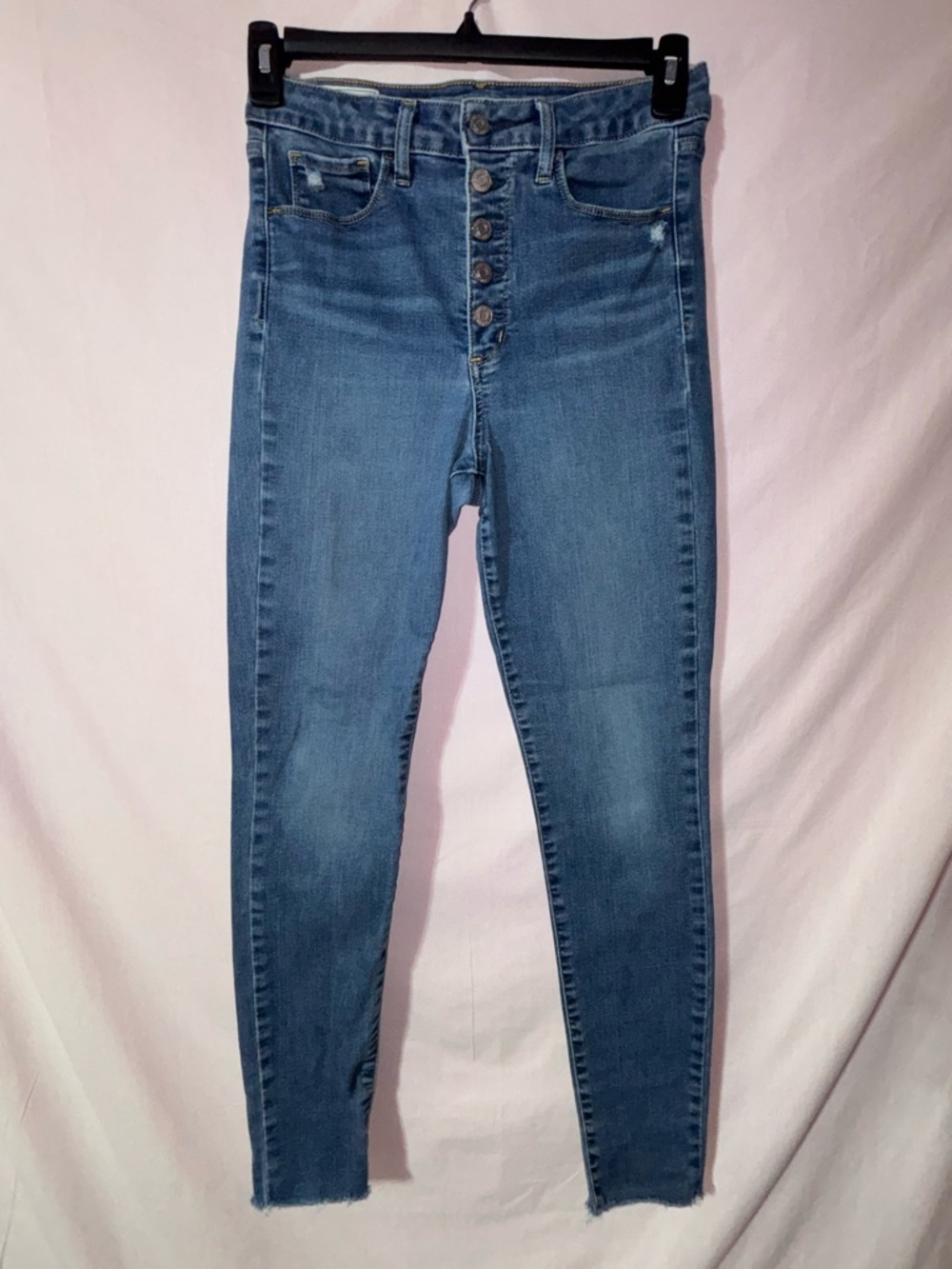 GAP Women's Skinny High Rise Button-Fly Medium Blue Jeans